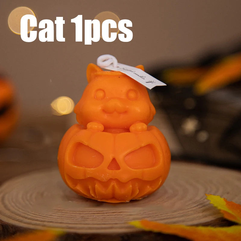 Halloween Skull Pumpkin Scented Candle - Handmade Party Decor Gift - ZOOMNSTORE