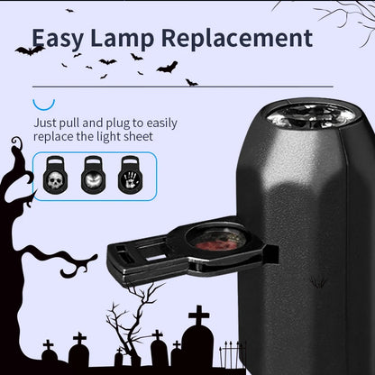 Halloween Skull USB Projector Light - Rotating Ghost LED Lamp for Night Ambiance - ZOOMNSTORE