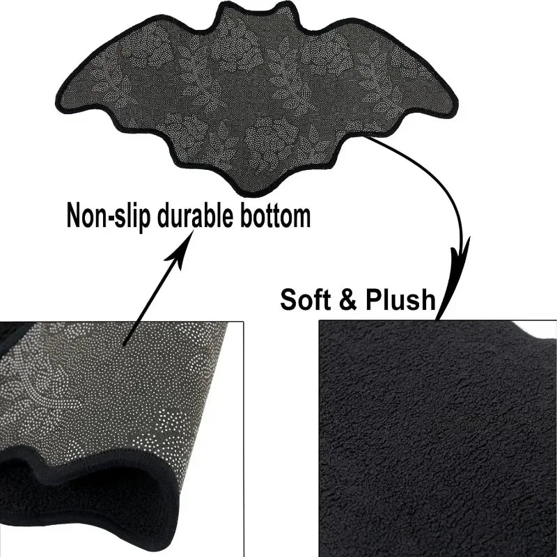 Black Spider Web Halloween Bath Mat - Non-Slip Rug for Spooky Decor - ZOOMNSTORE