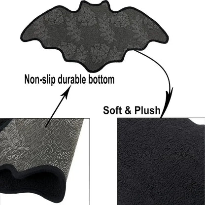 Black Spider Web Halloween Bath Mat - Non-Slip Rug for Spooky Decor - ZOOMNSTORE