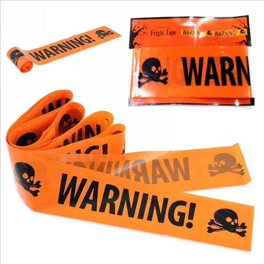 Halloween Skull Head Warning Tape - Window Prop Decoration - ZOOMNSTORE