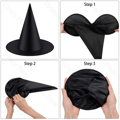 Witches Hats - Black Hanging Wizard Hats for Halloween Decoration 612 Pcs - ZOOMNSTORE