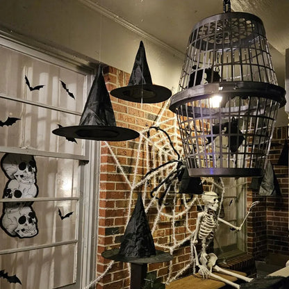Witches Hats - Black Hanging Wizard Hats for Halloween Decoration 612 Pcs - ZOOMNSTORE