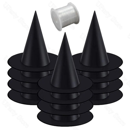 Witches Hats - Black Hanging Wizard Hats for Halloween Decoration 612 Pcs - ZOOMNSTORE