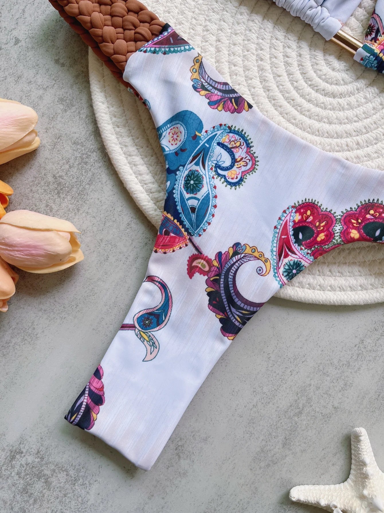 Halter Mini Bikini - Two-Piece Swimsuit With High Cut, Printed Bikini Set For Women - ZOOMNSTORE