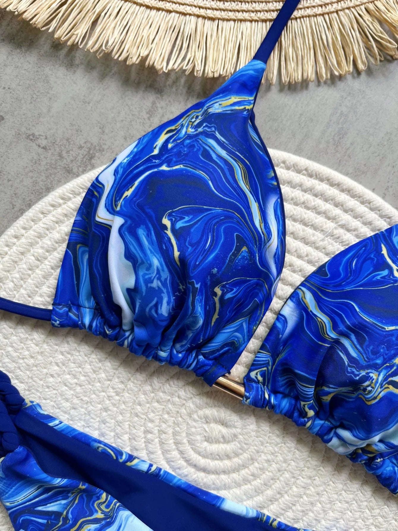 Halter Mini Bikini - Two-Piece Swimsuit With High Cut, Printed Bikini Set For Women - ZOOMNSTORE