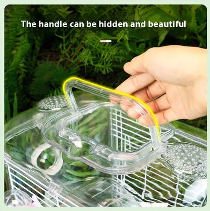 Hamster Cage Large - Transparent Double Layer Luxury Pet Habitat With Easy Clean Design - ZOOMNSTORE