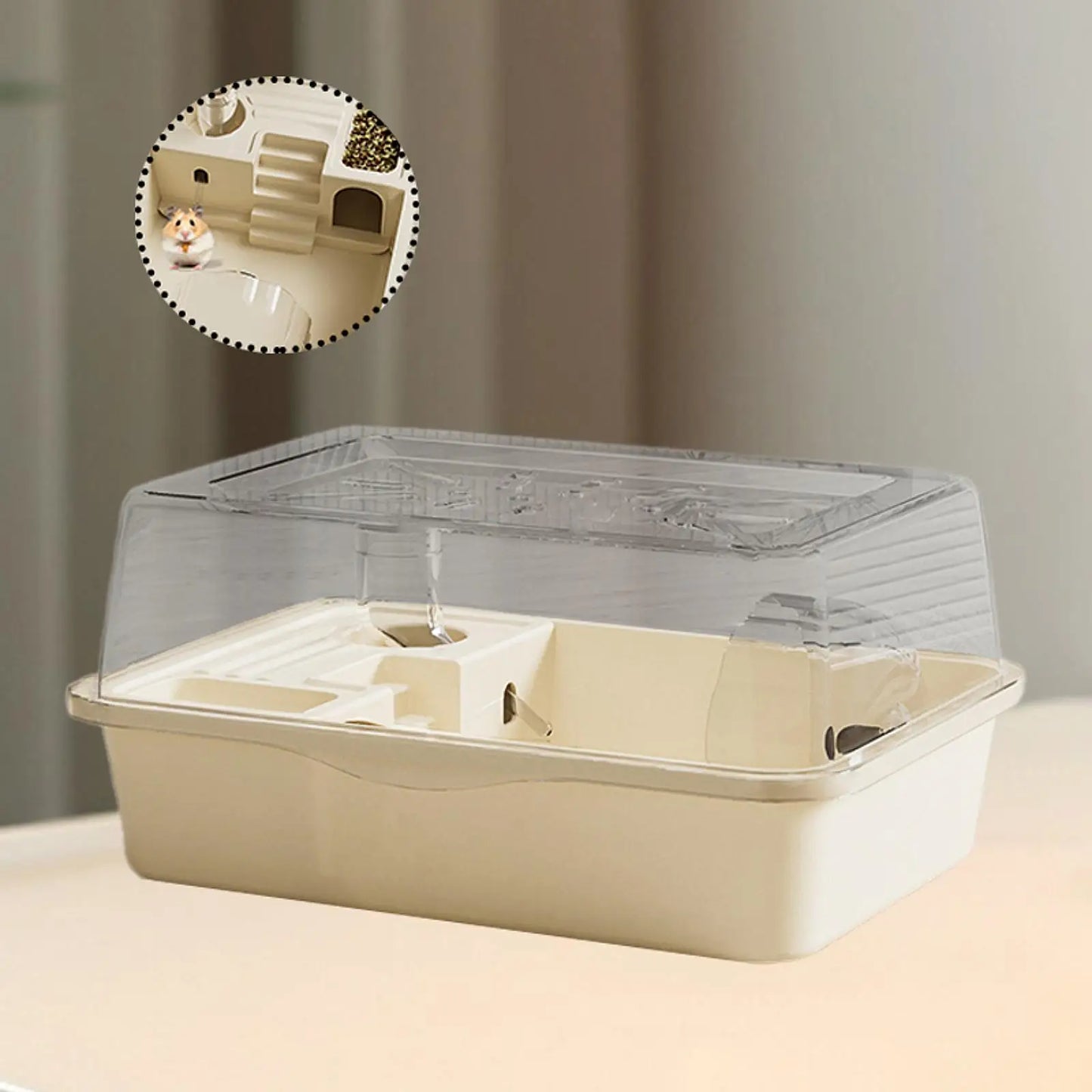 Hamster Cage - Large Ventilated Pet House with Open Top & Exercise Wheel - ZOOMNSTORE
