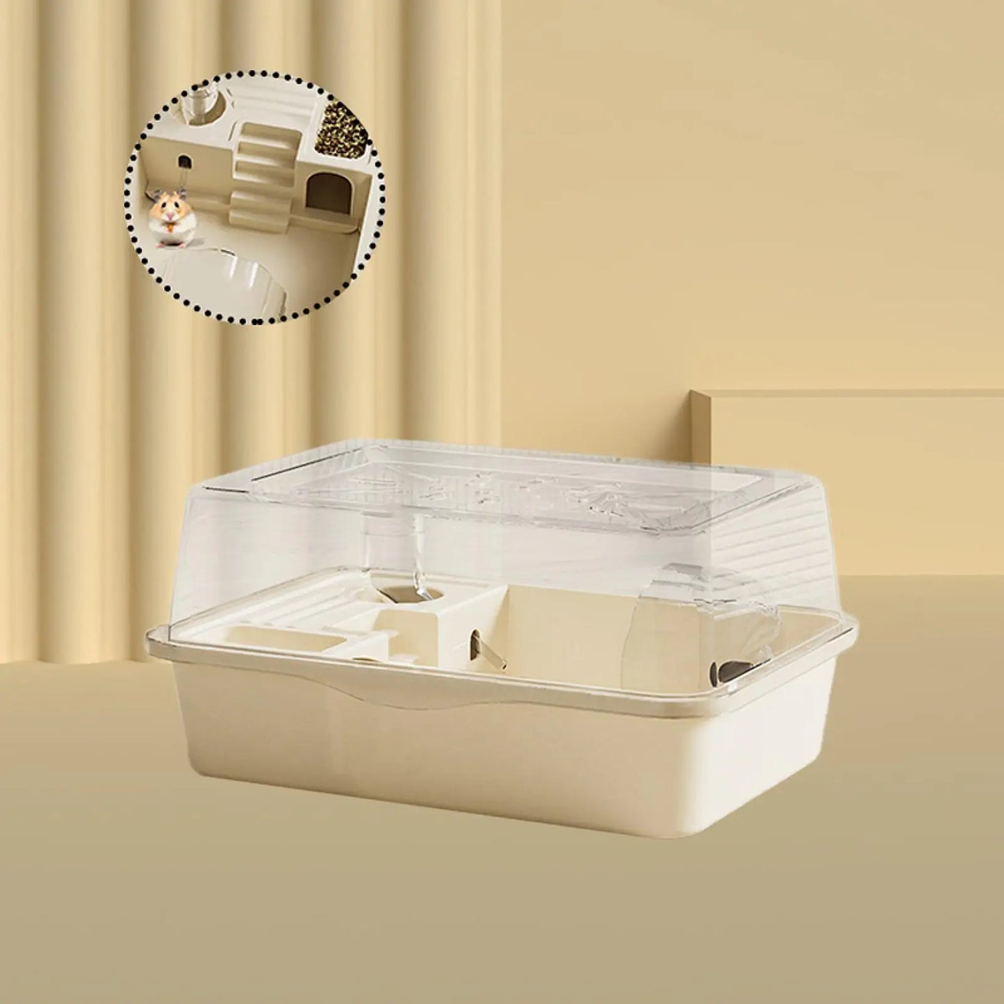 Hamster Cage - Large Ventilated Pet House with Open Top & Exercise Wheel - ZOOMNSTORE