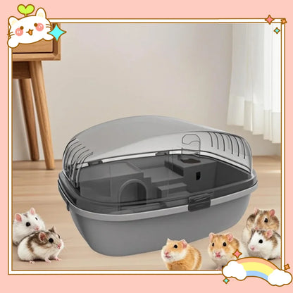 Hamster Cage - Spacious Small Animal Habitat with Openable Top & Transparent Lid - ZOOMNSTORE