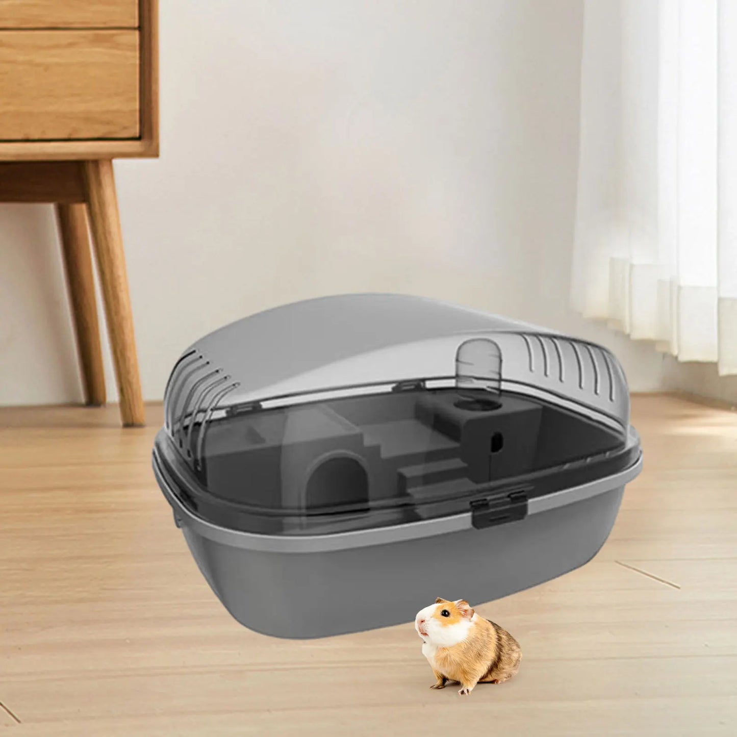 Hamster Cage - Spacious Small Animal Habitat with Openable Top & Transparent Lid - ZOOMNSTORE