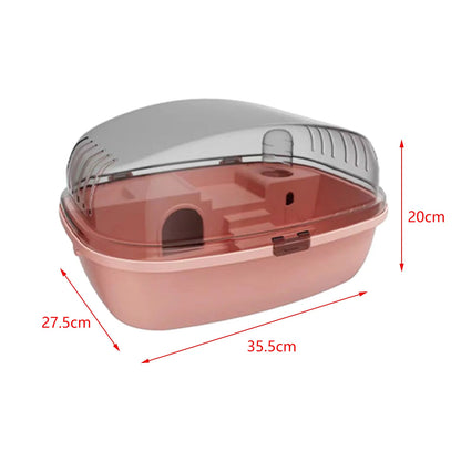 Hamster Cage - Spacious Small Animal Habitat with Openable Top & Transparent Lid - ZOOMNSTORE