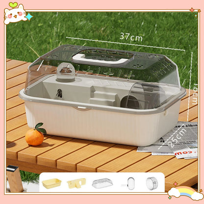 Hamster Carry Case - Portable Small Pet Cage with Transparent Lid & Ventilated Design - ZOOMNSTORE