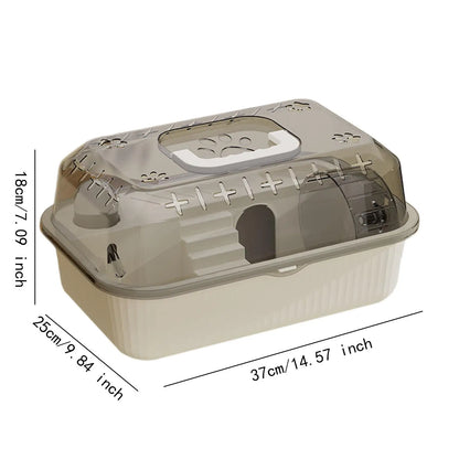 Hamster Carry Case - Portable Small Pet Cage with Transparent Lid & Ventilated Design - ZOOMNSTORE