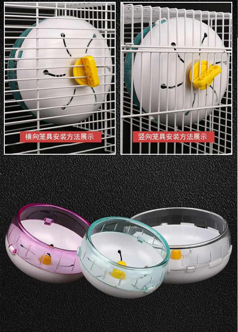 Hamster Runner Wheel - Silent Running Wheel 21cm Golden Wire Exercise Gear - ZOOMNSTORE