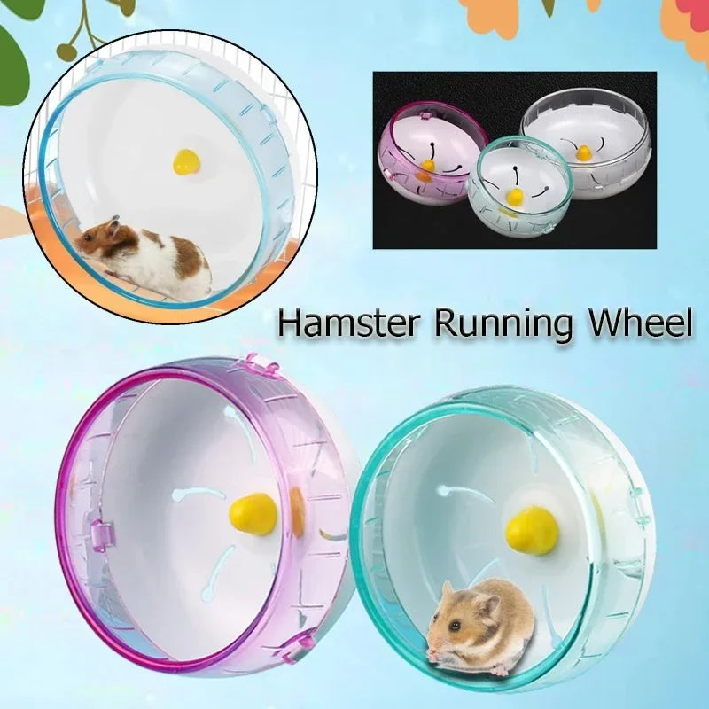 Hamster Running Wheel - Silent Acrylic Jogging Wheel for Small Pets with Cage Attachment - ZOOMNSTORE