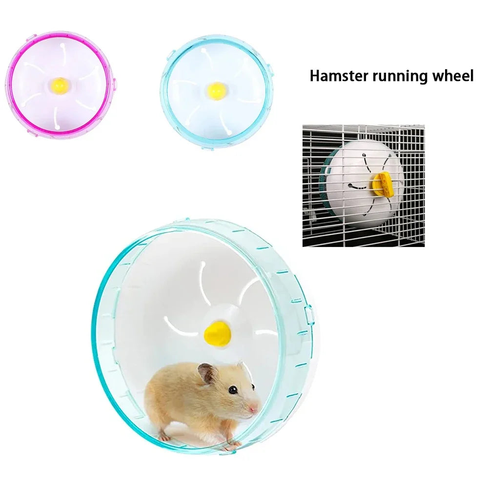 Hamster Running Wheel - Silent Acrylic Jogging Wheel for Small Pets with Cage Attachment - ZOOMNSTORE