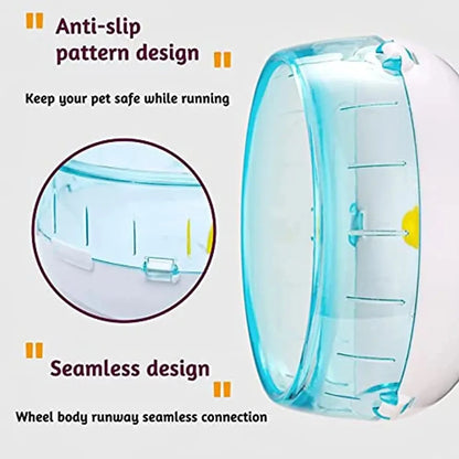 Hamster Running Wheel - Silent Acrylic Jogging Wheel for Small Pets with Cage Attachment - ZOOMNSTORE