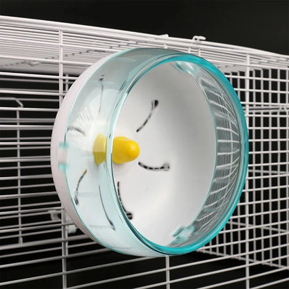 Hamster Running Wheel - Silent Acrylic Jogging Wheel for Small Pets with Cage Attachment - ZOOMNSTORE