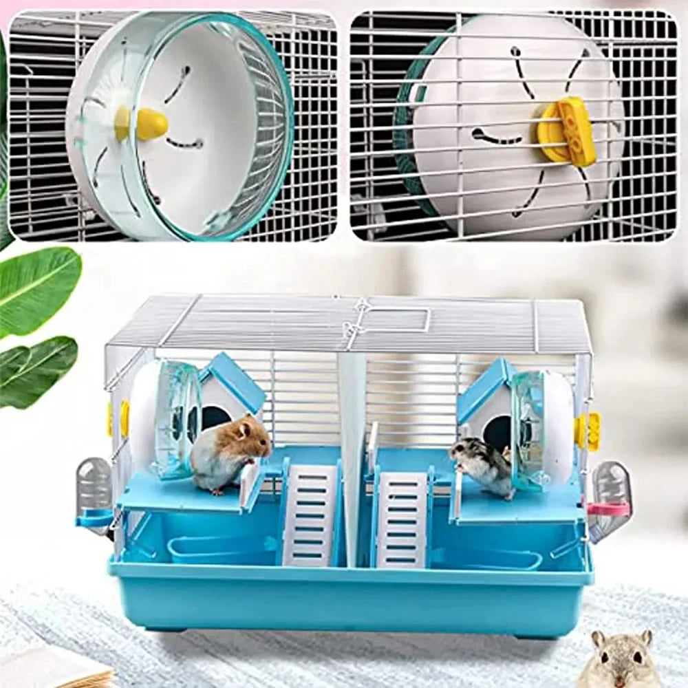 Hamster Running Wheel - Silent Acrylic Jogging Wheel for Small Pets with Cage Attachment - ZOOMNSTORE