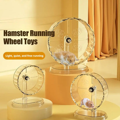 Hamster Running Wheel - Silent, Extra Large Transparent Pet Exercise Wheel - ZOOMNSTORE
