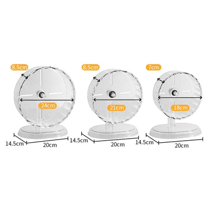 Hamster Running Wheel - Silent, Extra Large Transparent Pet Exercise Wheel - ZOOMNSTORE