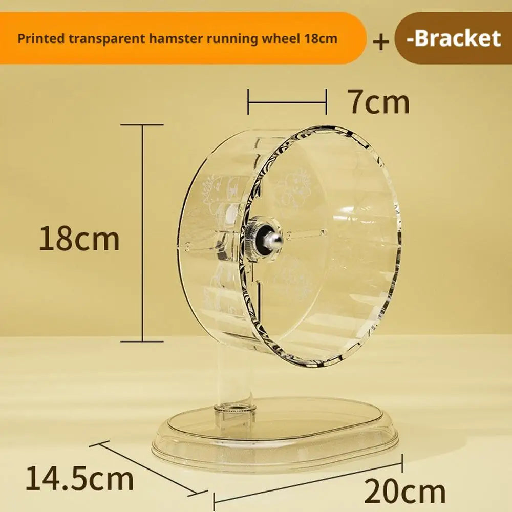 Hamster Running Wheel - Silent, Extra Large Transparent Pet Exercise Wheel - ZOOMNSTORE