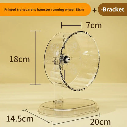 Hamster Running Wheel - Silent, Extra Large Transparent Pet Exercise Wheel - ZOOMNSTORE