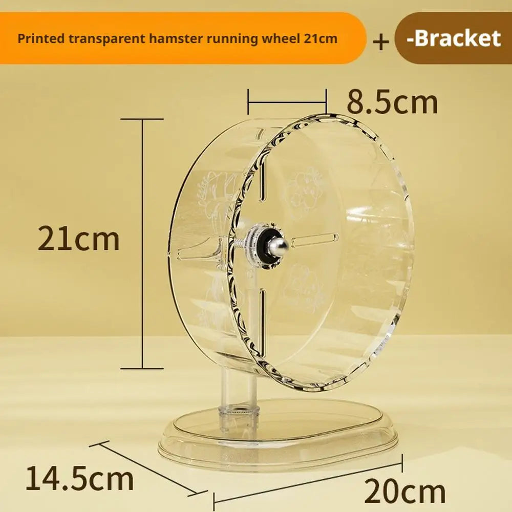 Hamster Running Wheel - Silent, Extra Large Transparent Pet Exercise Wheel - ZOOMNSTORE