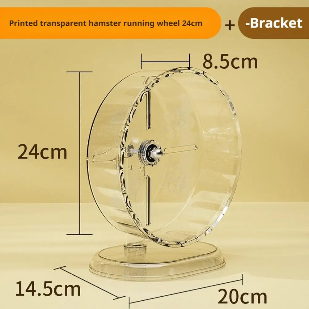 Hamster Running Wheel - Silent, Extra Large Transparent Pet Exercise Wheel - ZOOMNSTORE