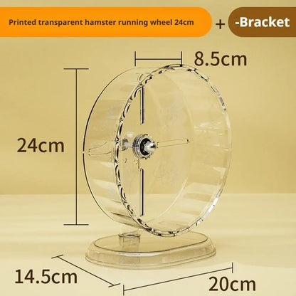 Hamster Running Wheel - Silent, Extra Large Transparent Pet Exercise Wheel - ZOOMNSTORE