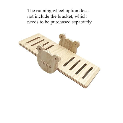 Hamster Running Wheel - Solid Wood Silent Exercise Wheel with Bracket for Small Pets - ZOOMNSTORE