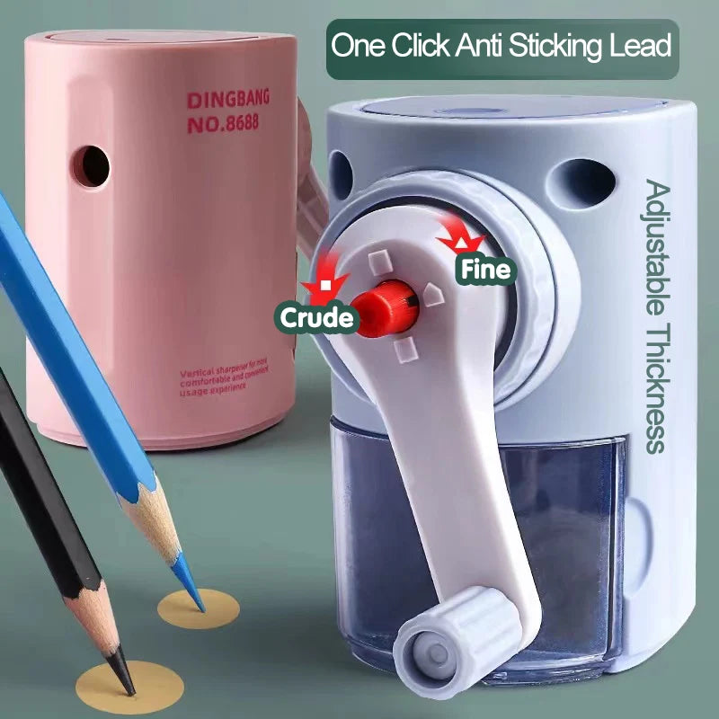 Adjustable Thickness Hand Cranked Pencil Sharpener for Students and Children Automatic Lead Drawing Color Lead Special Sharpenin - ZOOMNSTORE