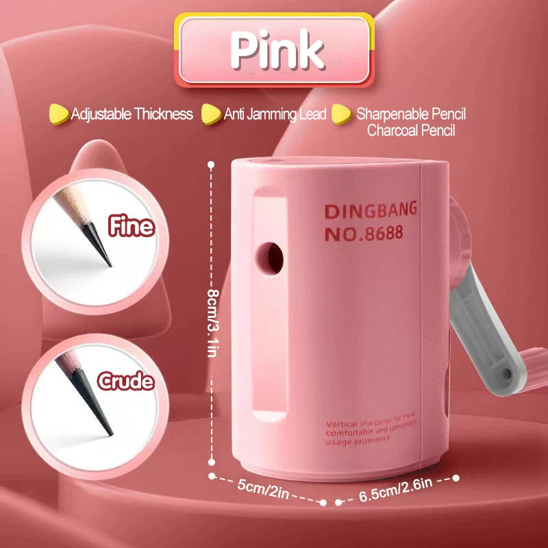 Adjustable Thickness Hand Cranked Pencil Sharpener for Students and Children Automatic Lead Drawing Color Lead Special Sharpenin - ZOOMNSTORE