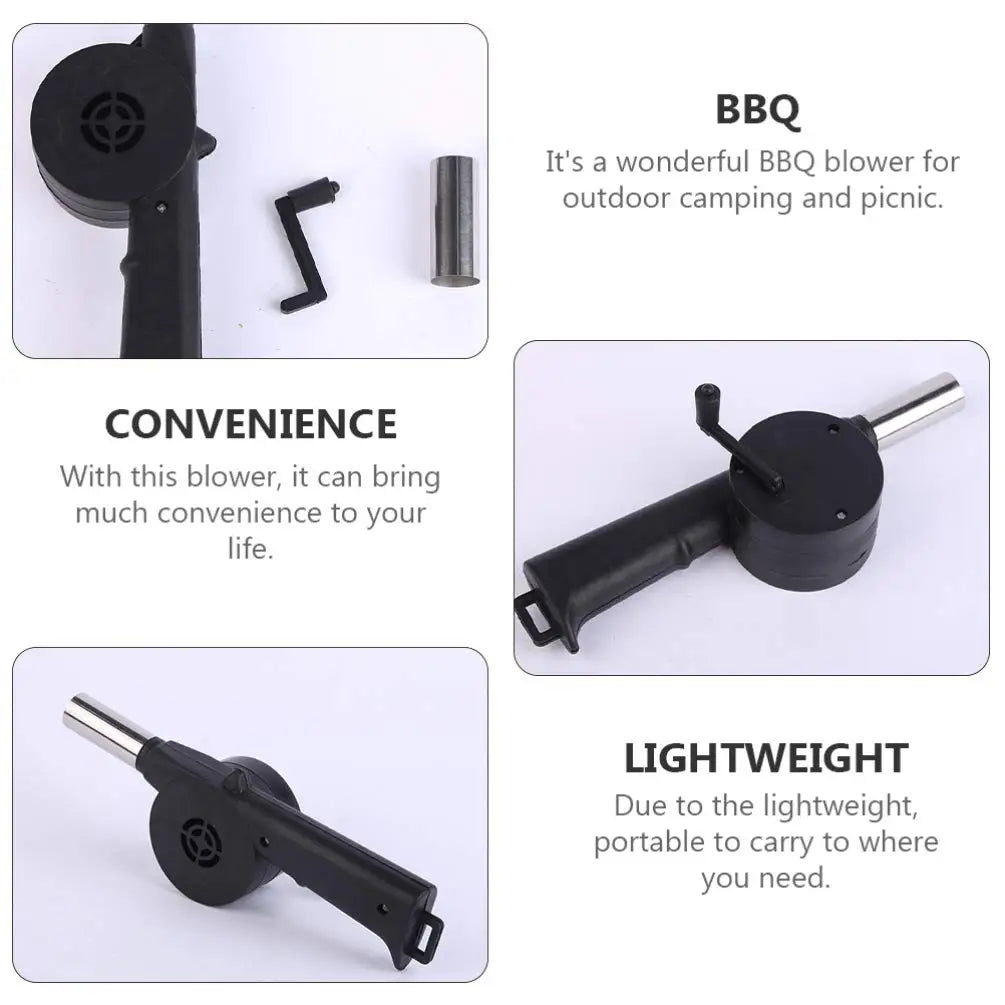 Hand-Cranked Air Blower - Portable BBQ Grill Fan With Metal Air Outlet - ZOOMNSTORE