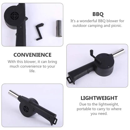 Hand-Cranked Air Blower - Portable BBQ Grill Fan With Metal Air Outlet - ZOOMNSTORE