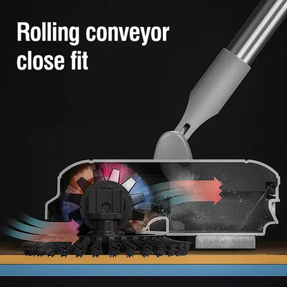 Hand Push Broom - Long Handle Broom With Auto Spiral Clean System For Hard Floors - ZOOMNSTORE