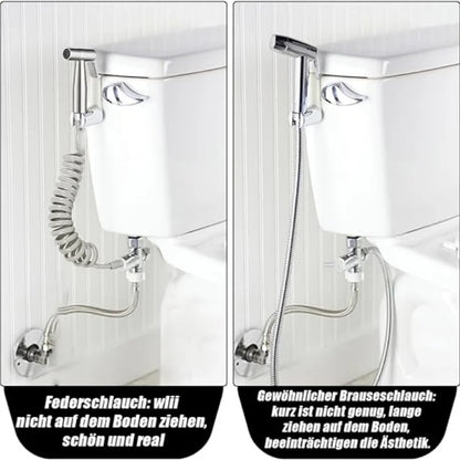 Handheld Bidet Sprayer - Stainless Steel Toilet Sprayer Kit with 3 Way Valve | Wall Mounted - ZOOMNSTORE