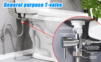 Handheld Bidet Sprayer - Stainless Steel Toilet Sprayer Kit with 3 Way Valve | Wall Mounted - ZOOMNSTORE