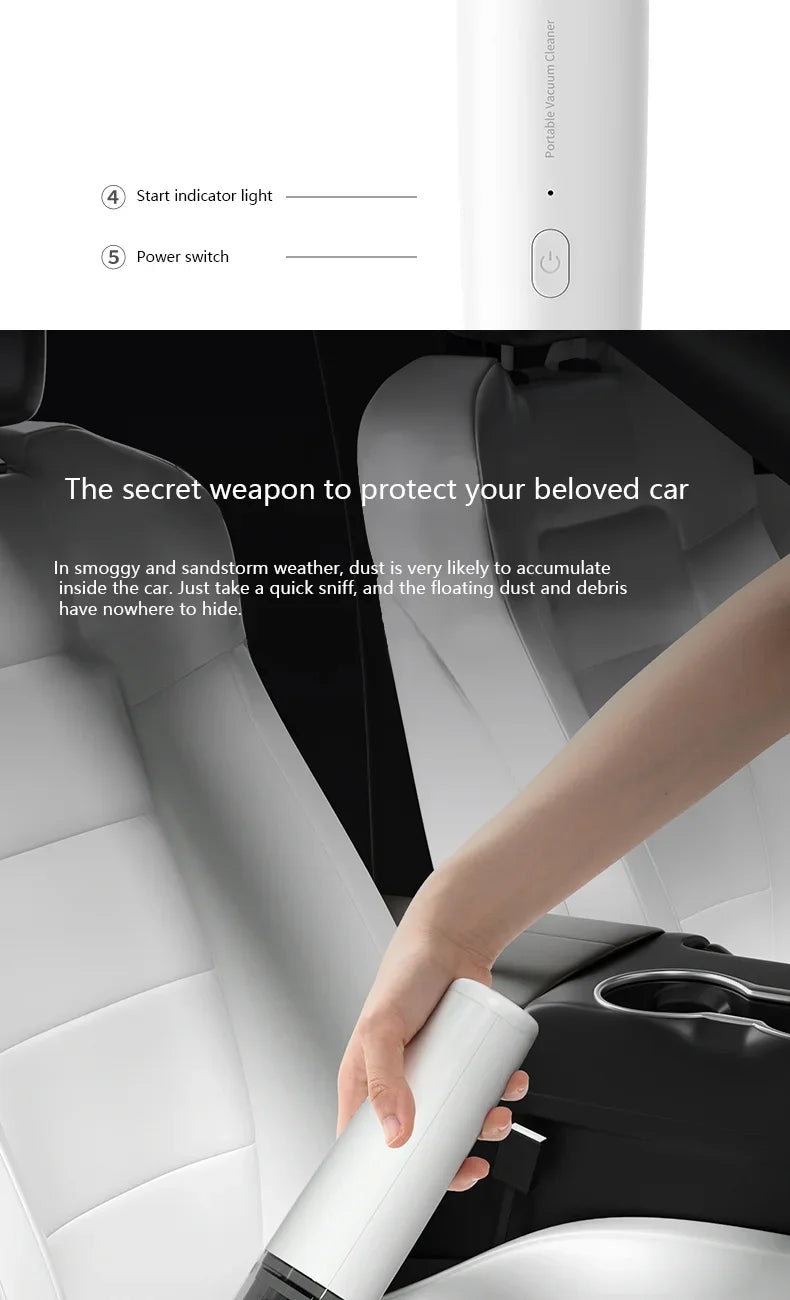Handheld Car Vacuum - Powerful Suction Mini Car Vacuum Cleaner | Rechargeable Cordless - ZOOMNSTORE