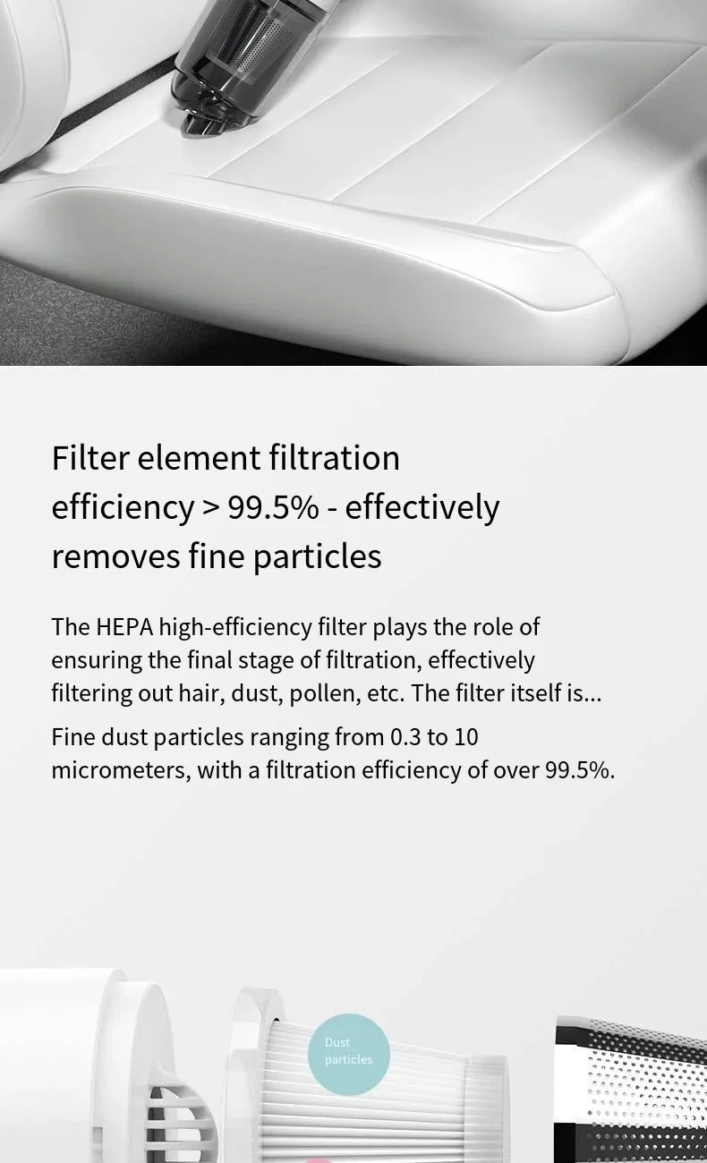 Handheld Car Vacuum - Powerful Suction Mini Car Vacuum Cleaner | Rechargeable Cordless - ZOOMNSTORE