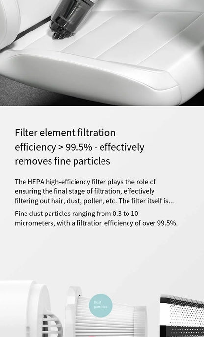 Handheld Car Vacuum - Powerful Suction Mini Car Vacuum Cleaner | Rechargeable Cordless - ZOOMNSTORE