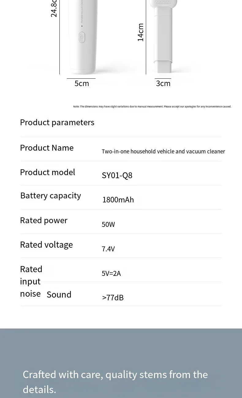 Handheld Car Vacuum - Powerful Suction Mini Car Vacuum Cleaner | Rechargeable Cordless - ZOOMNSTORE