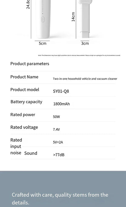 Handheld Car Vacuum - Powerful Suction Mini Car Vacuum Cleaner | Rechargeable Cordless - ZOOMNSTORE
