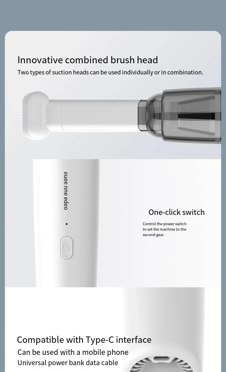 Handheld Car Vacuum - Powerful Suction Mini Car Vacuum Cleaner | Rechargeable Cordless - ZOOMNSTORE