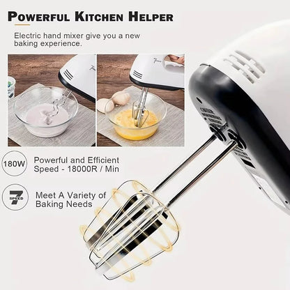 Handheld Electric Egg Beater - 7 Speed Mini Automatic Mixer with EU/US Plug - ZOOMNSTORE