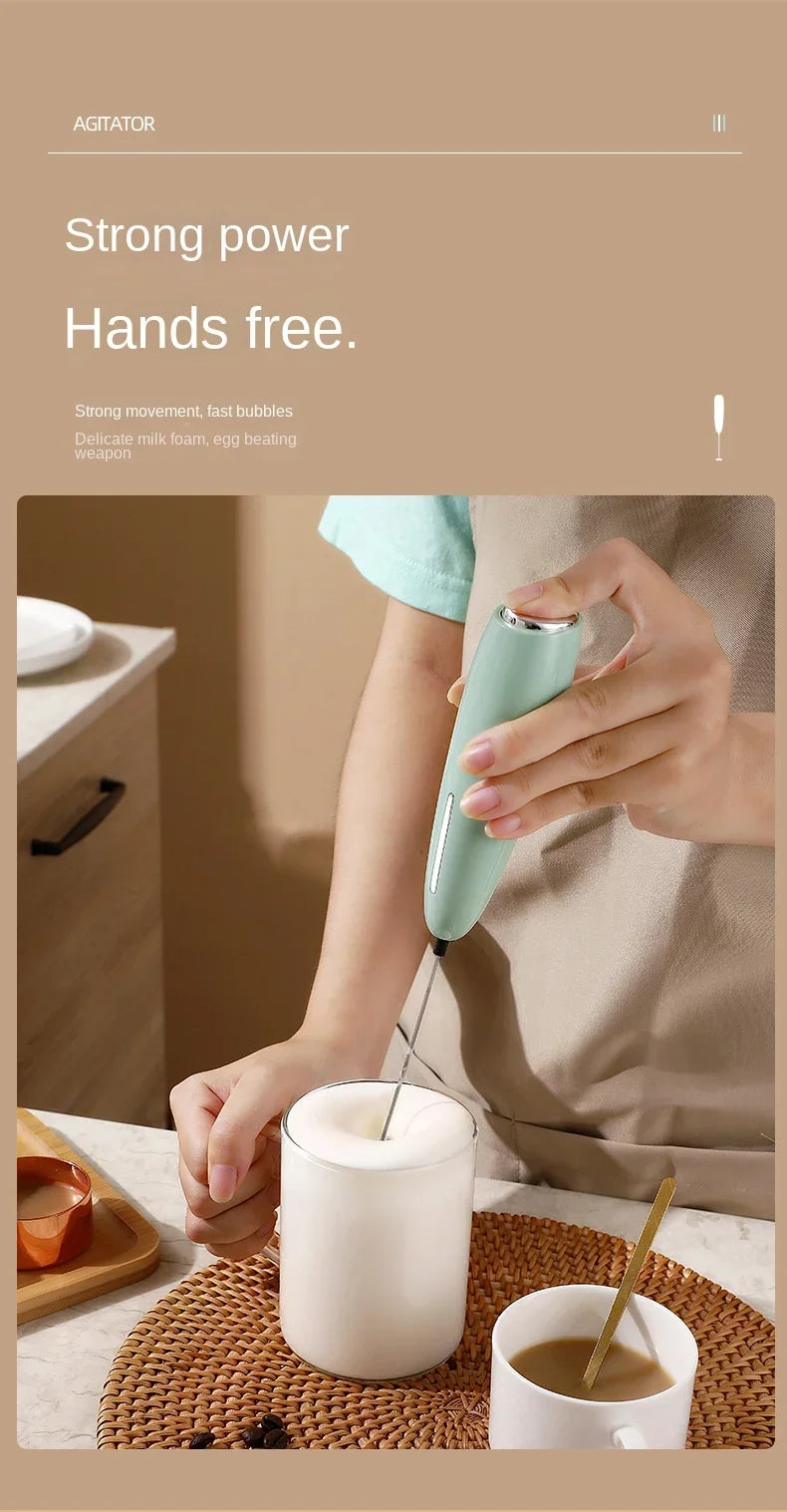 Handheld Milk Frother - Electric Battery Powered Foam Maker With Stand - ZOOMNSTORE