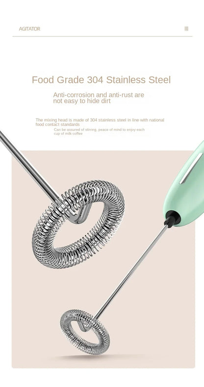 Handheld Milk Frother - Electric Battery Powered Foam Maker With Stand - ZOOMNSTORE