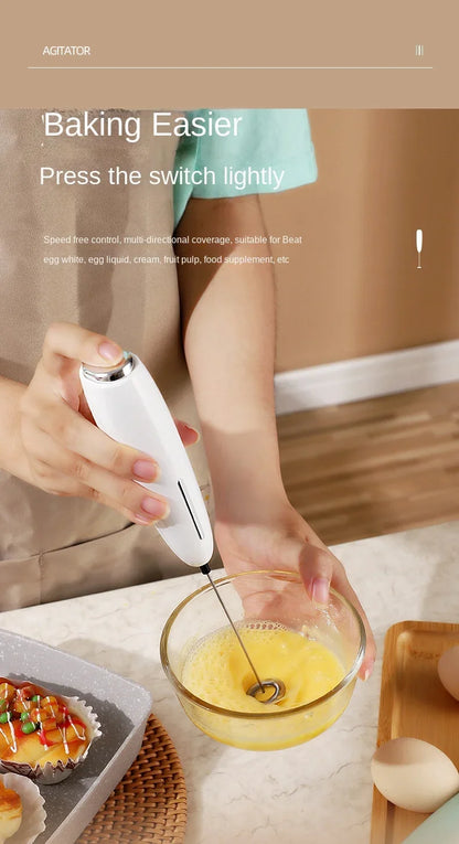 Handheld Milk Frother - Electric Battery Powered Foam Maker With Stand - ZOOMNSTORE