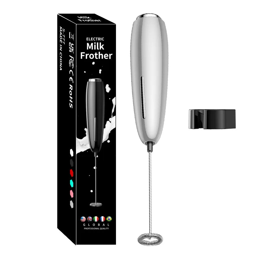 Handheld Milk Frother - Electric Battery Powered Foam Maker With Stand - ZOOMNSTORE